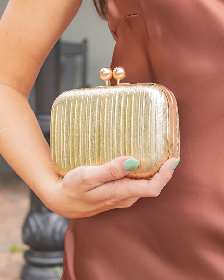Woven Clutch-Gold