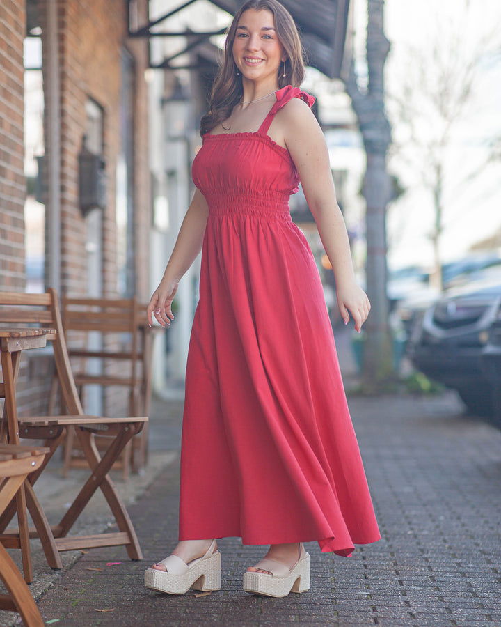Cadiz Maxi Dress-Chili