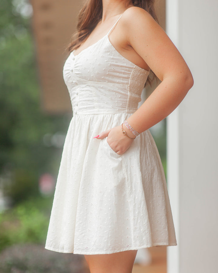Barbara Mini Dress-Gardenia