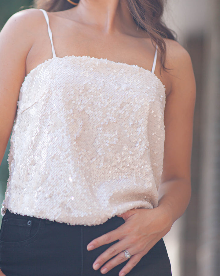 Sublime Sequin Cami Tank-Champagne