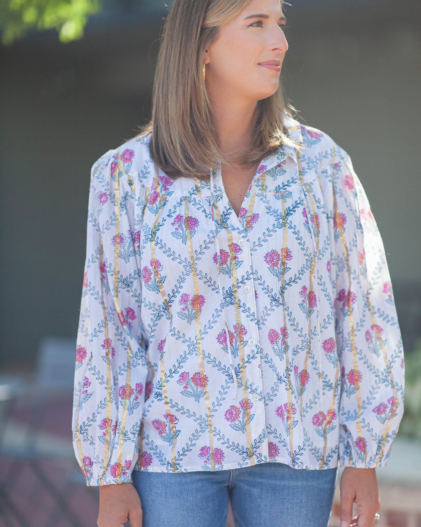 Olive Blouse-Tiny Vine