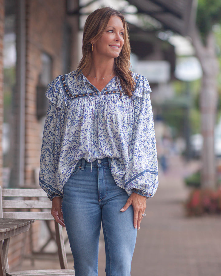 Ash Blouse-Midnight Meadow