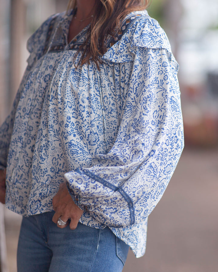 Ash Blouse-Midnight Meadow