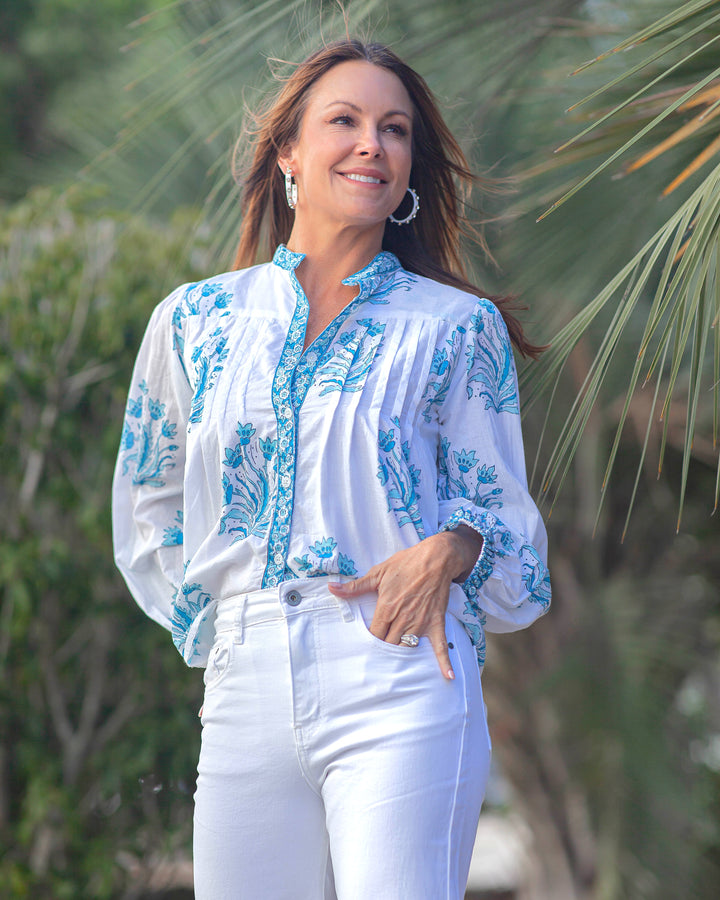 Sage Blouse-Vista Blue