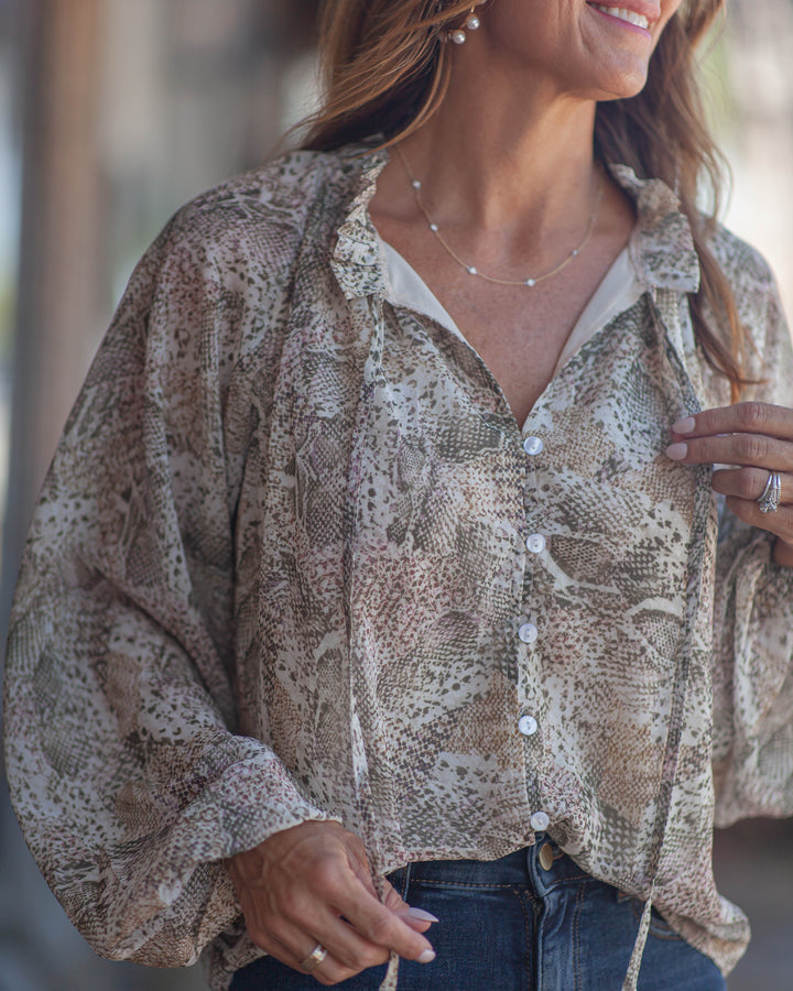 Annie Flowy Top-Snakeskin