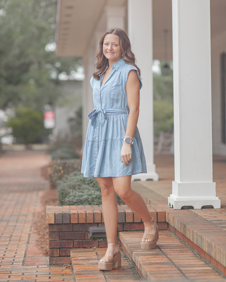 Julia Mini Dress-Denim