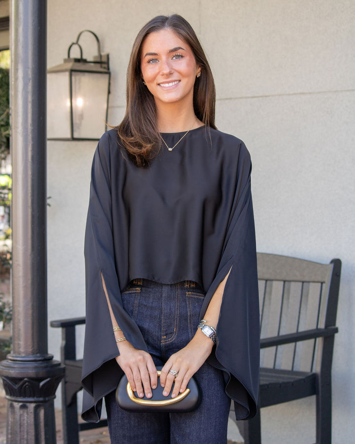 Michelle Cape Top-Black