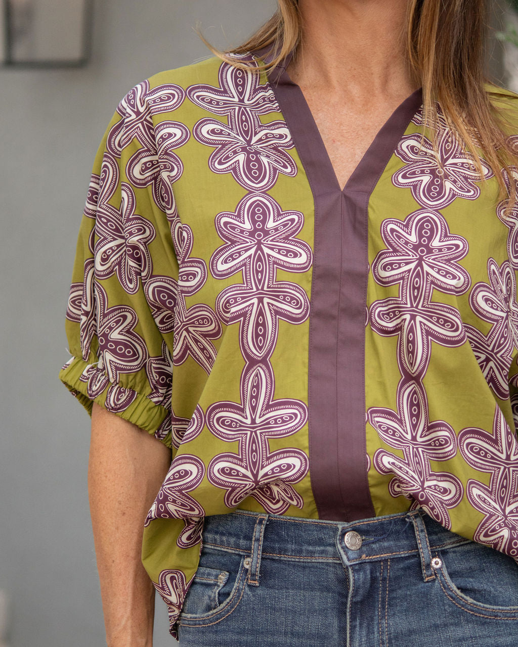 Sydney Printed Top-Olive