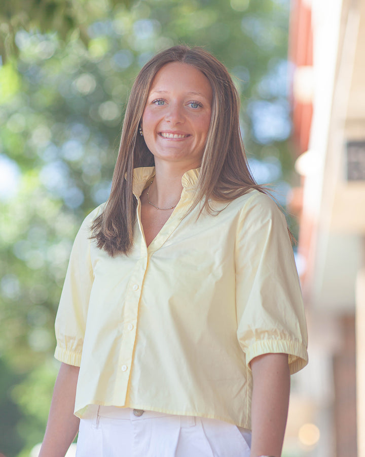 Jenn Bubble Sleeve Top-Butter