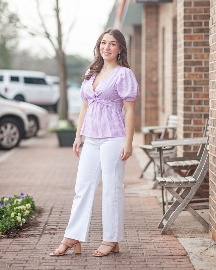 Emma Babydoll Blouse-Lavender