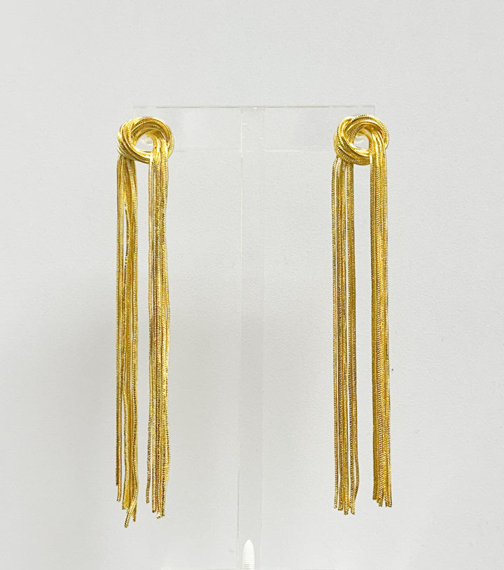 Natalie Fringe Earrings-Gold