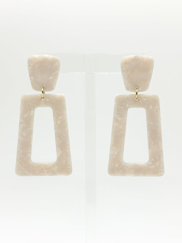 Kennedy Earrings-Pearl White