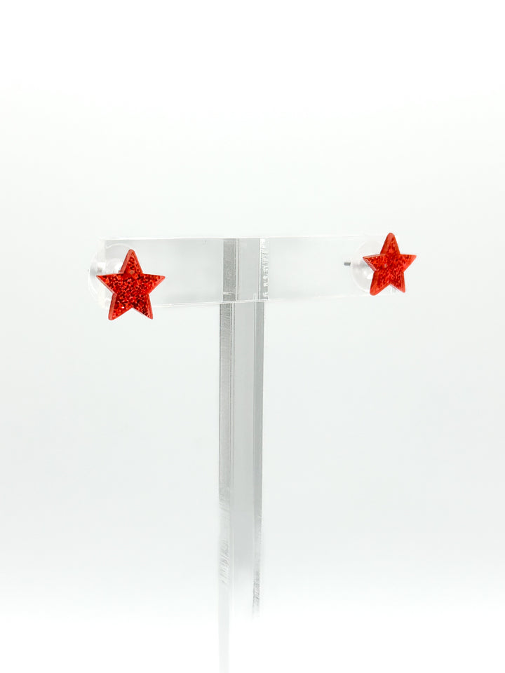 Betsy Star Earrings-Red