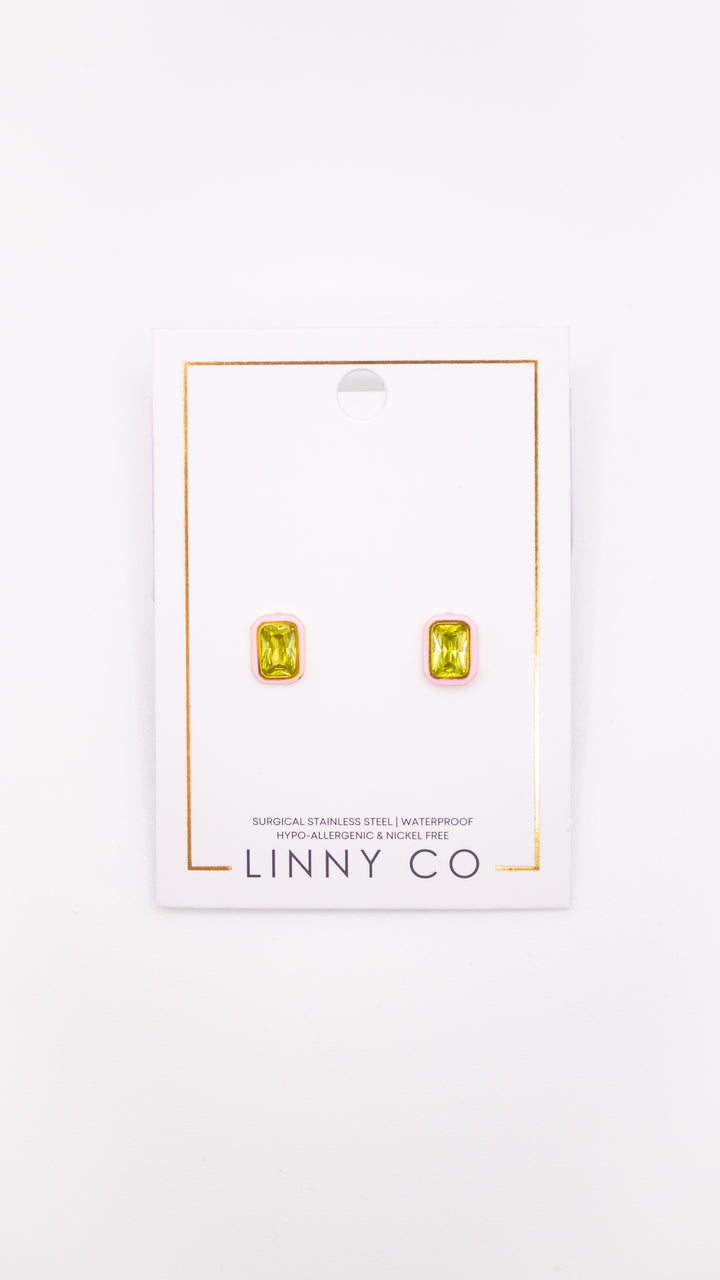 Whitney Stud Earrings-Pink Apple