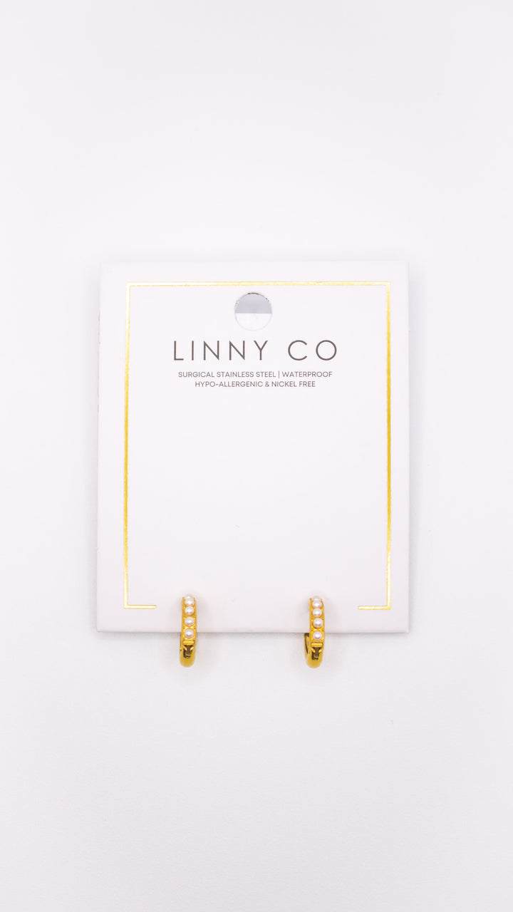 Scarlett Pearl Huggie Hoops