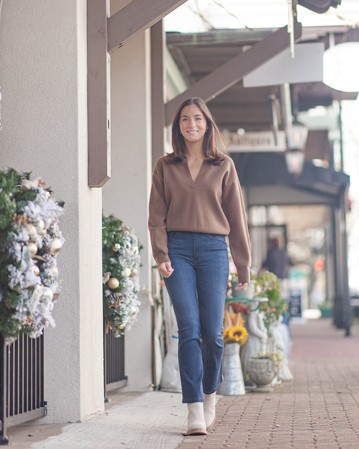 Julie Polo Sweater-Brown