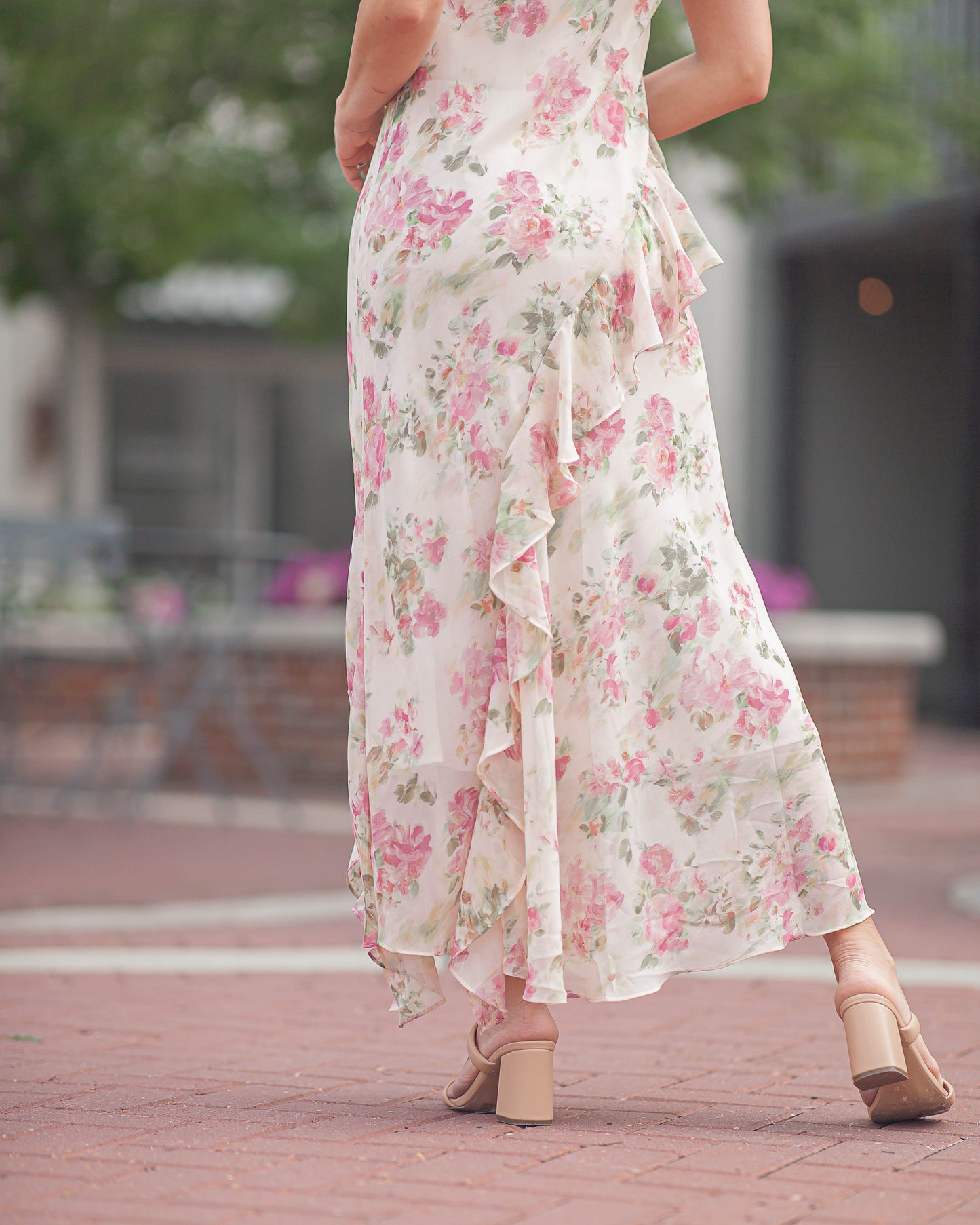 Stella Ruffle Dress-Pink Floral