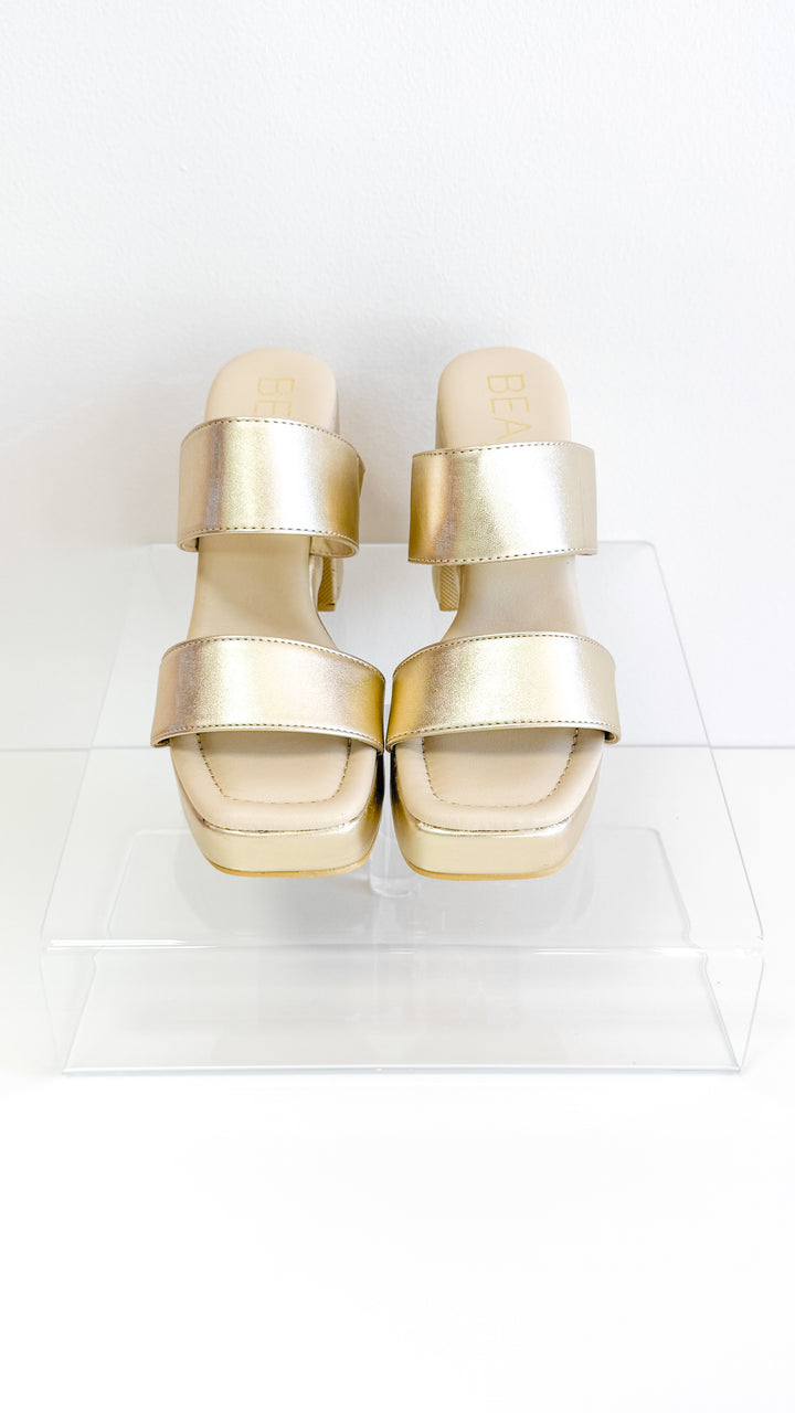 Gem Platform Heels-Gold