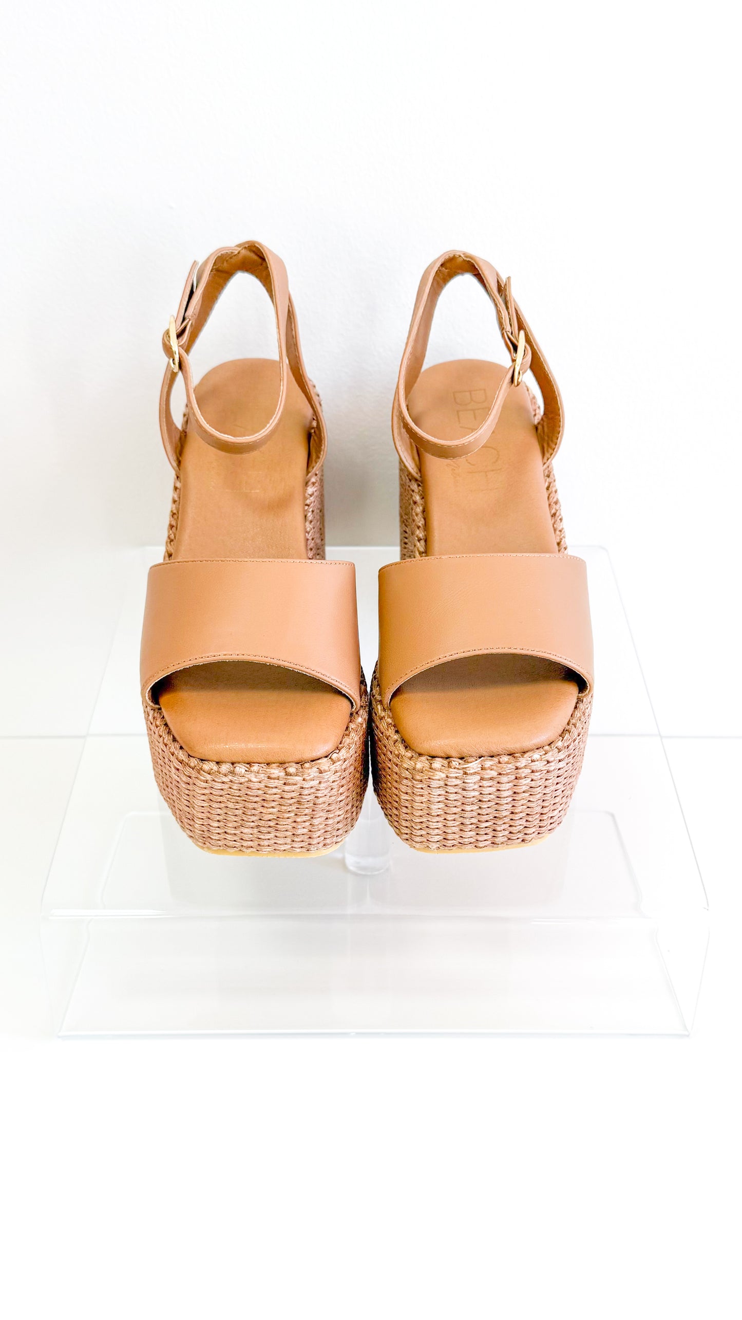 Arden Platform Heels-Cognac