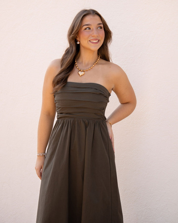 Hillary Maxi Dress-Olive