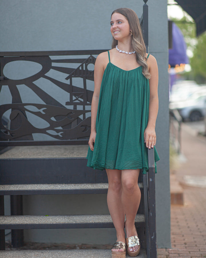 Nihed Mini Dress-Vert Mousse
