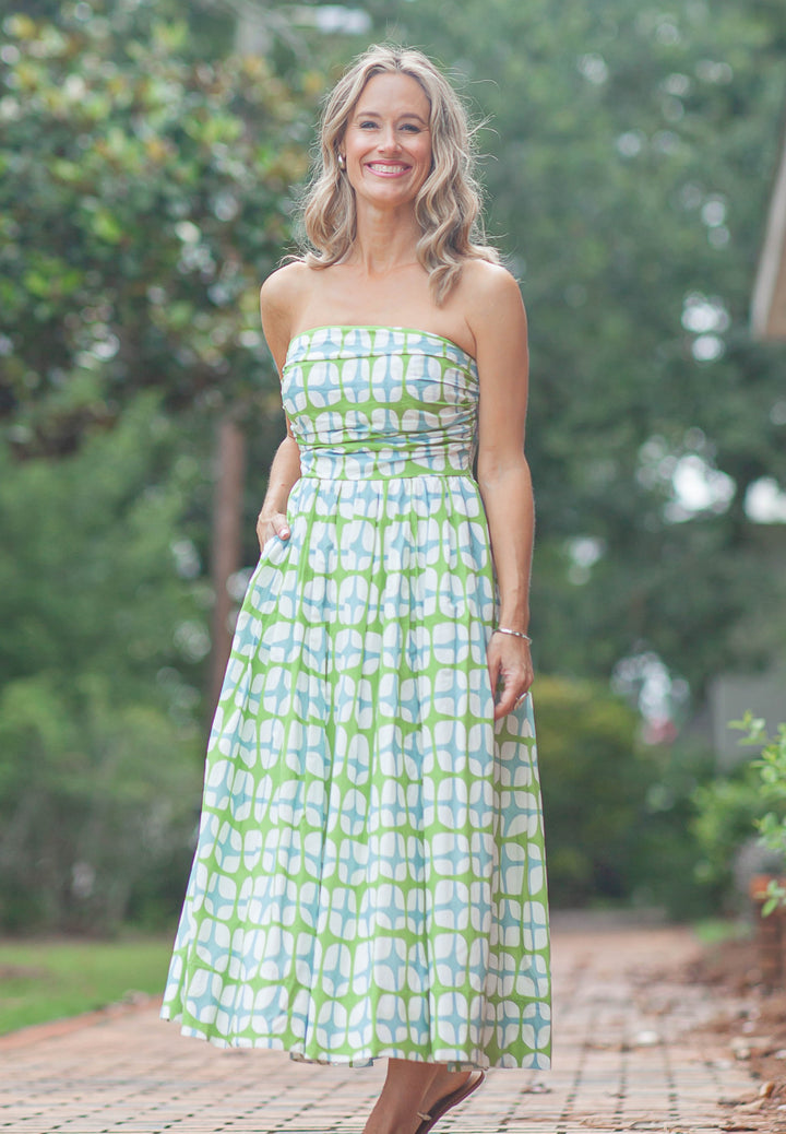 Annabelle Midi Dress-Green