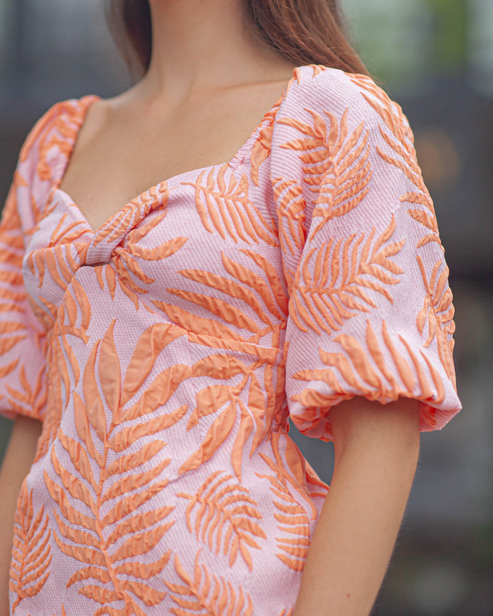 Jayden Mini Dress-Tropical Leaf