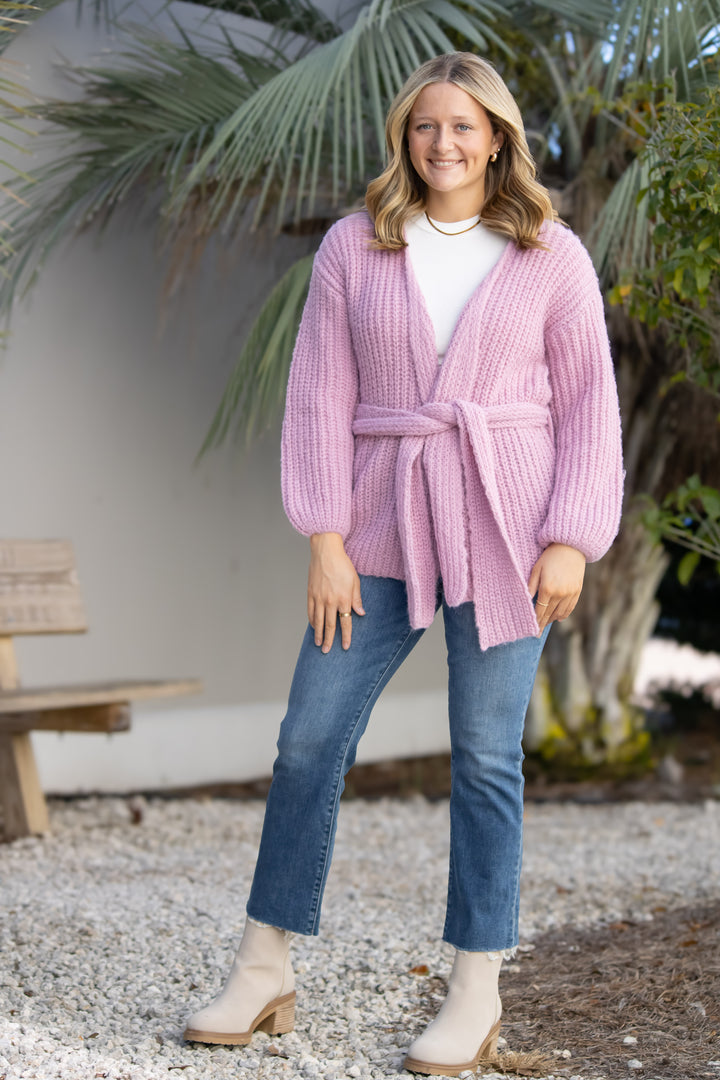 Tillie Cardigan w/ Ties-Lilac