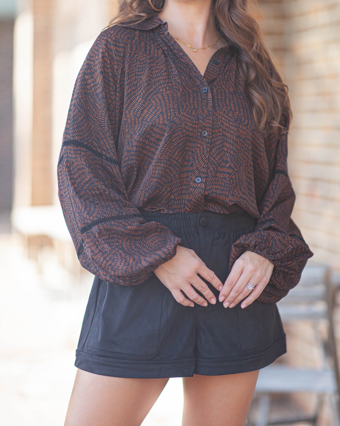 Hadley Ladder Sleeve Top-Autumn