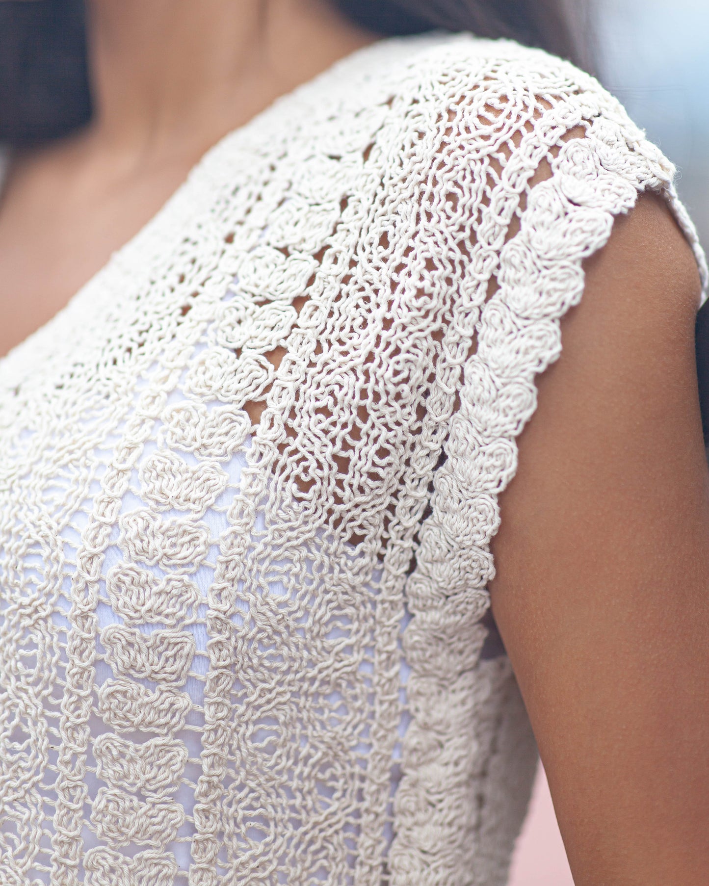 Mimi Crochet Tank-Cream