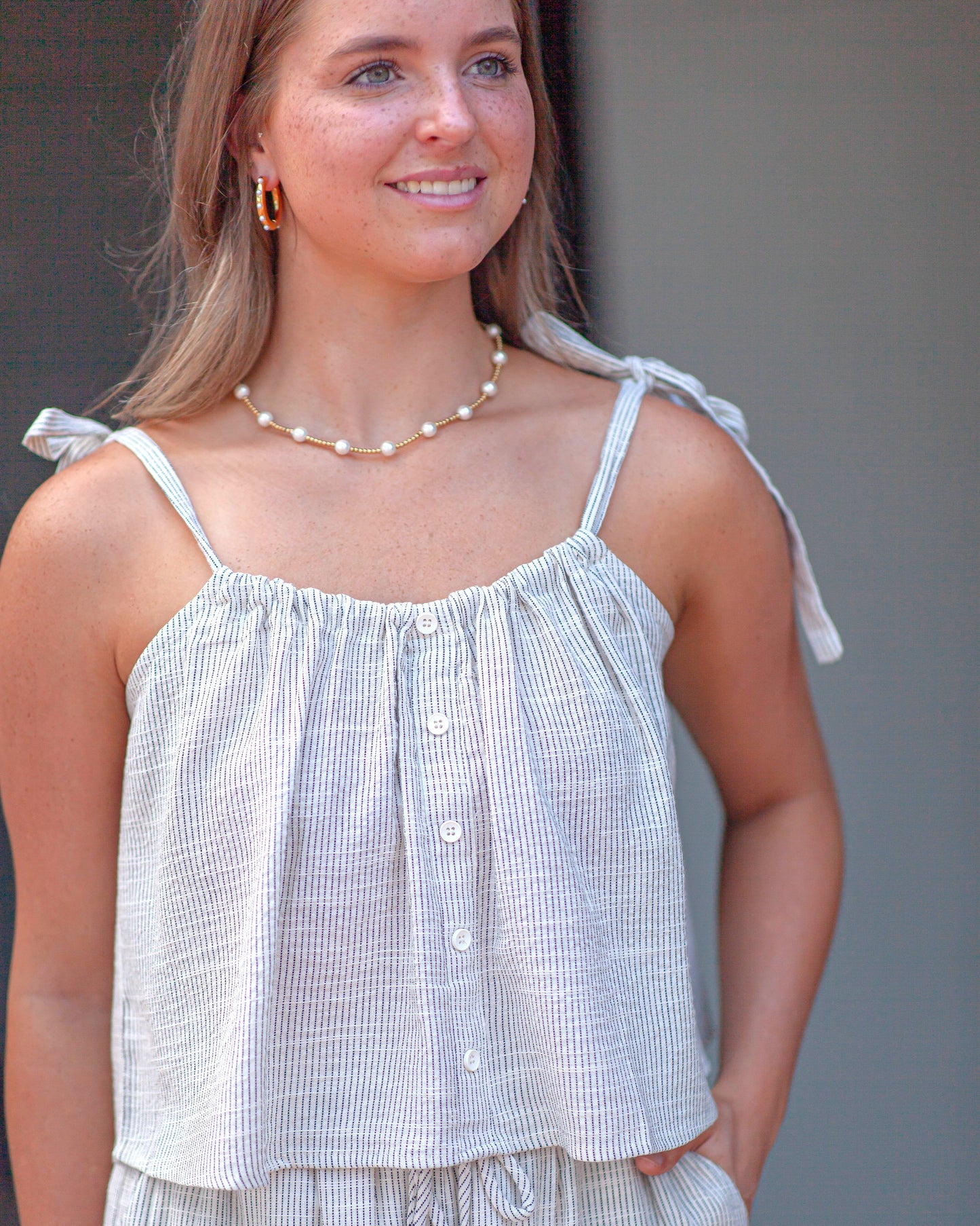 Mojave Tie Strap Tank-Black
