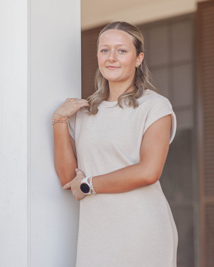 Locket Tee Midi Dress-Oatmeal