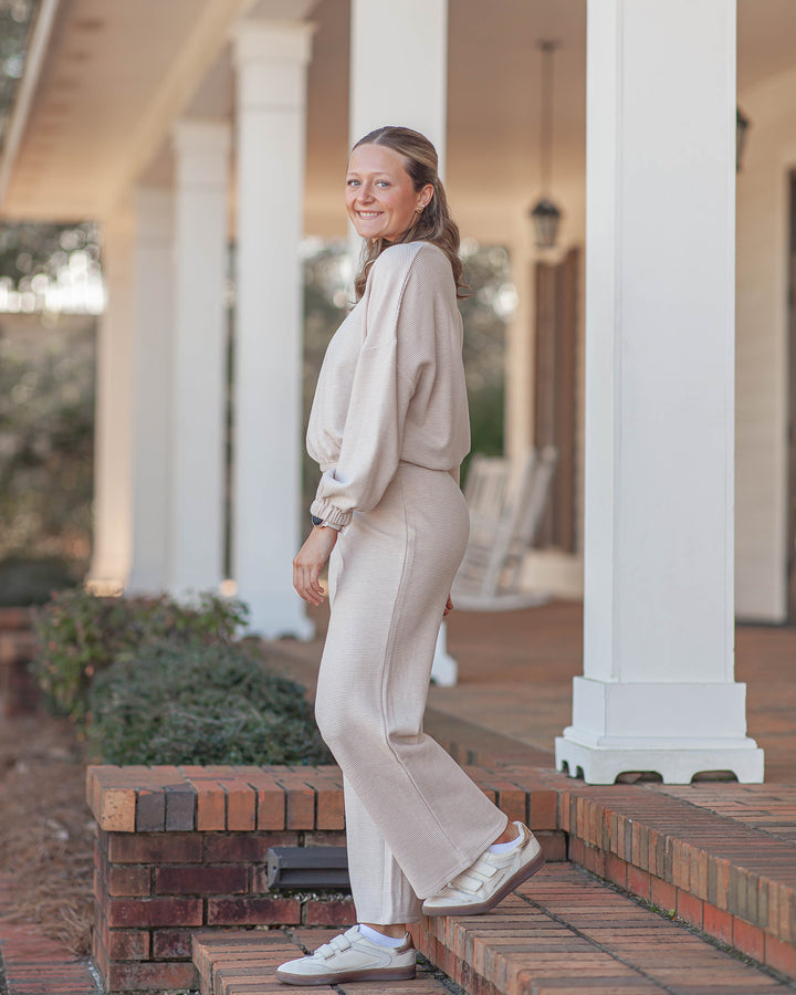 Locket Knit Pants-Oatmeal