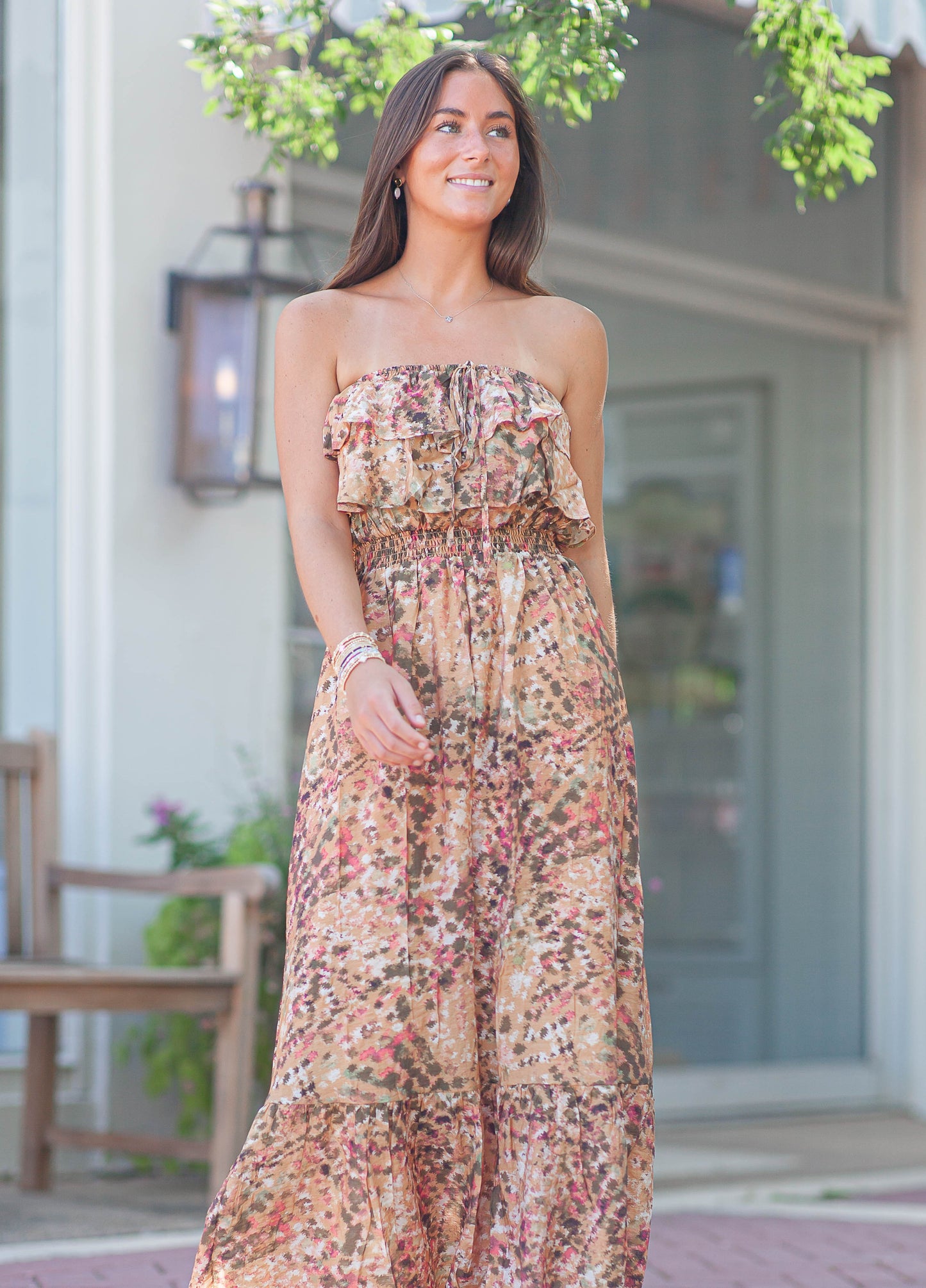 Canyon Strapless Maxi Dress-Sunset