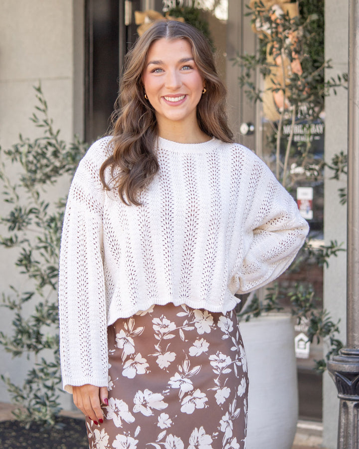 Emery Sweater Top-Ivory