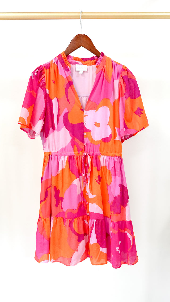 Stacie Buttondown Mini Dress-Floral