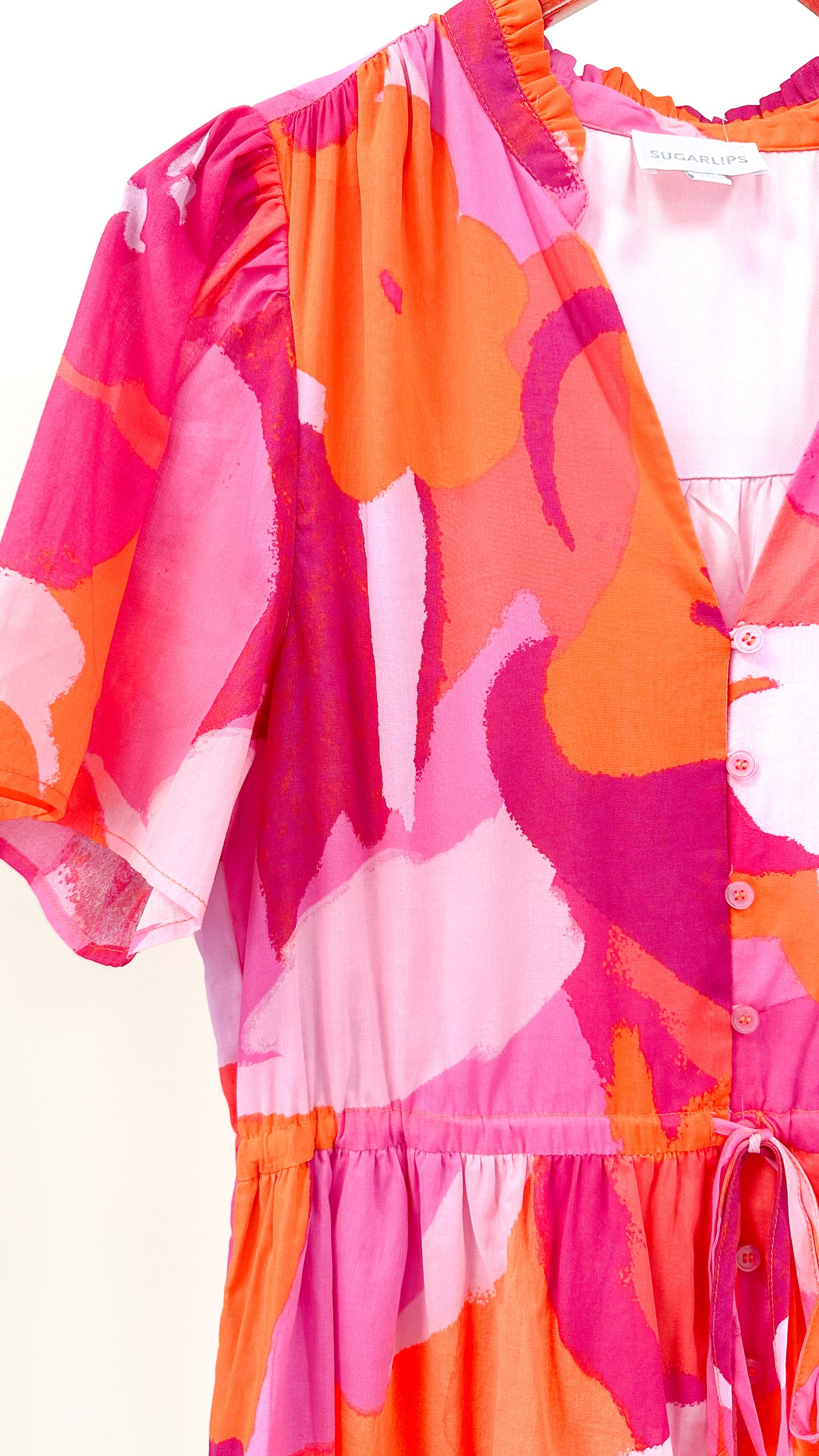 Stacie Buttondown Mini Dress-Floral