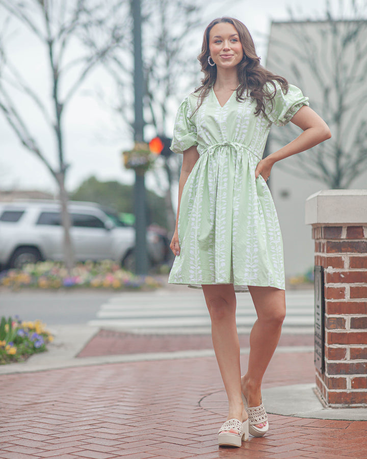 Paisley Mini Dress-Botanical Vine