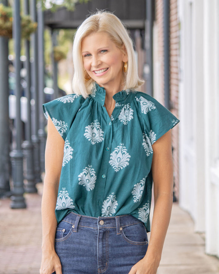 Bays Blouse-Frosted Crest