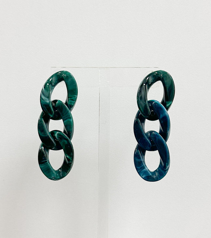 Claire Earrings-Dark Green