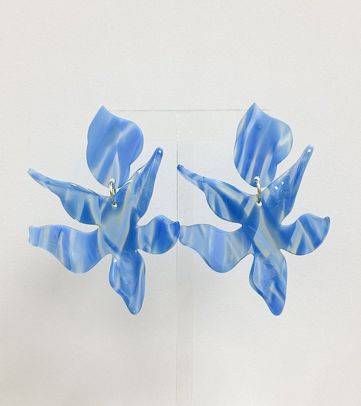 Flora Earrings-Blue Iris