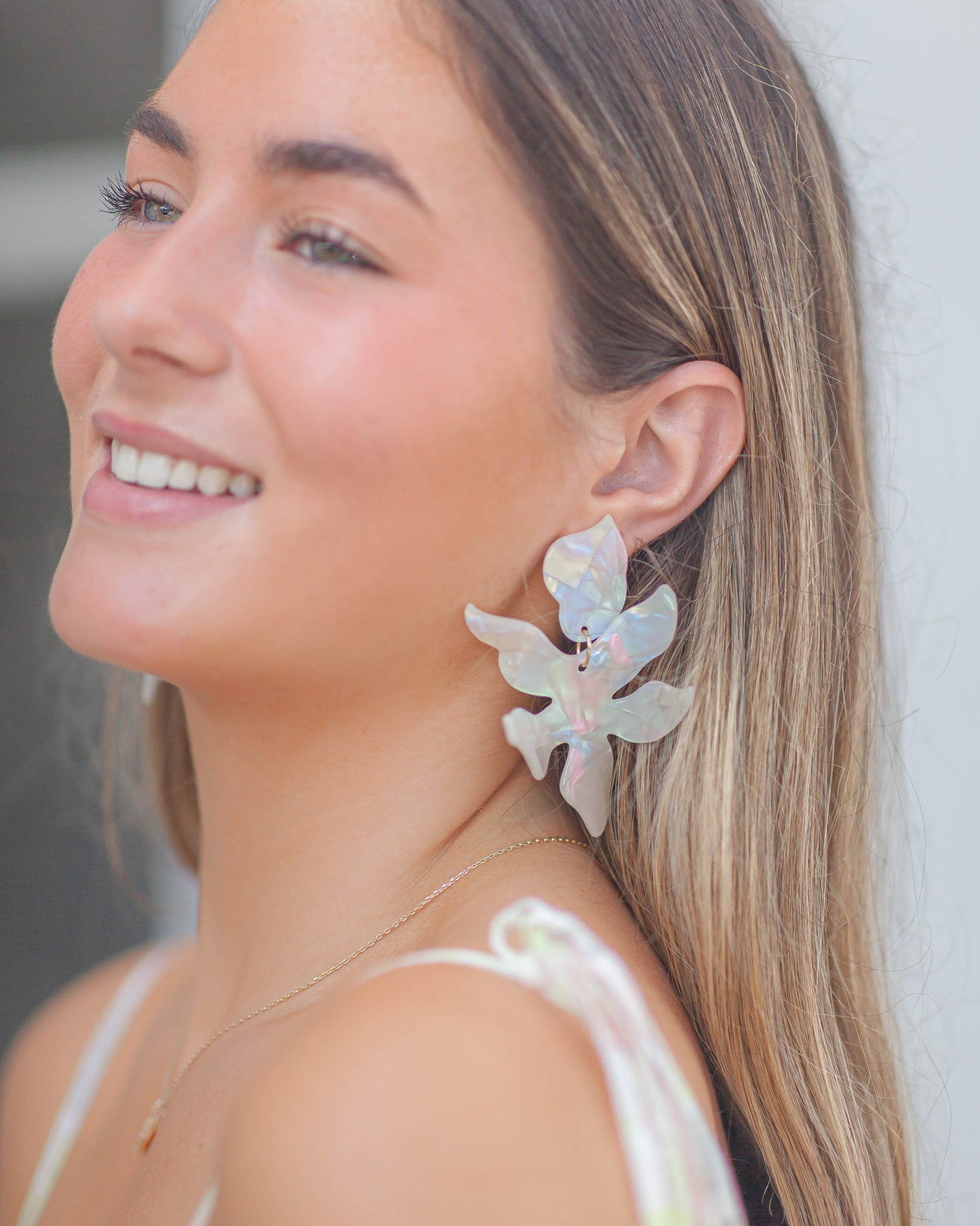 Flora Earrings-Iridescent