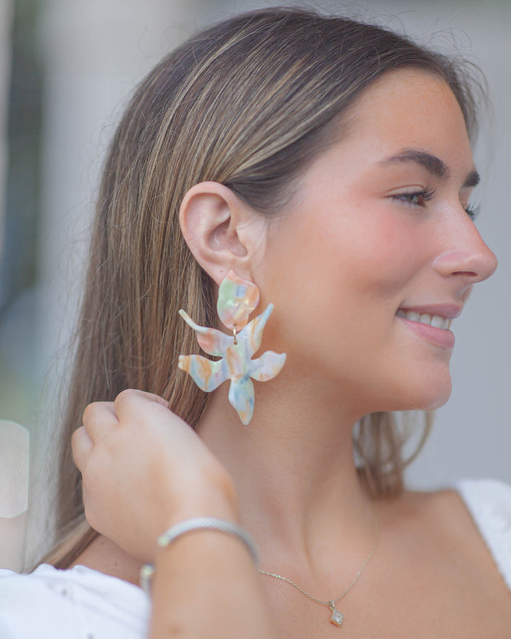 Flora Earrings-Rainbow Sherbert