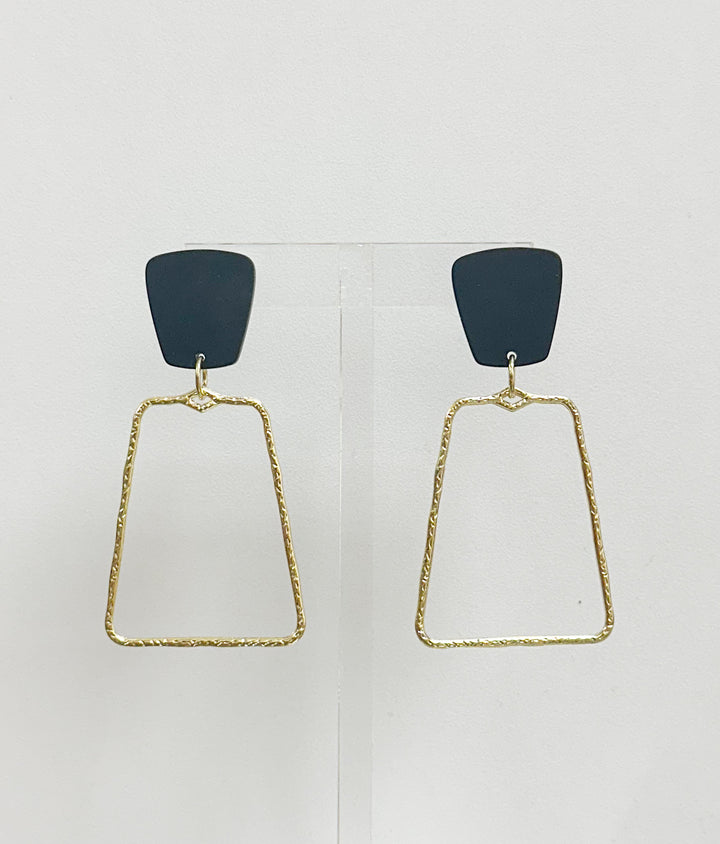 Kaelyn Earrings-Black/Gold