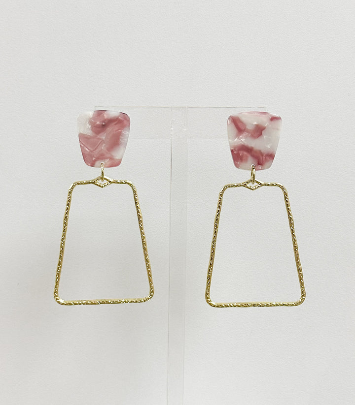 Kaelyn Earrings-Maroon Camo