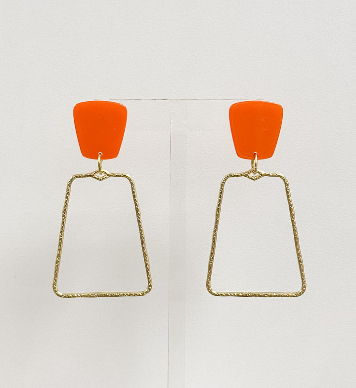 Kaelyn Earrings-Metallic Orange