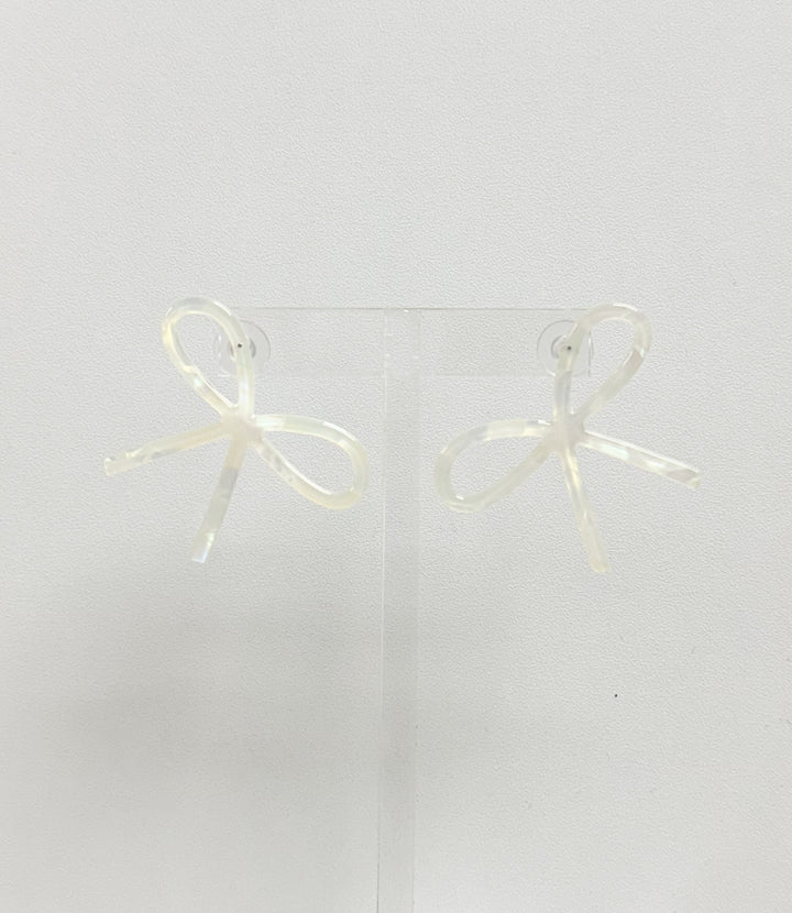 Lola Bow Earrings-Iridescent