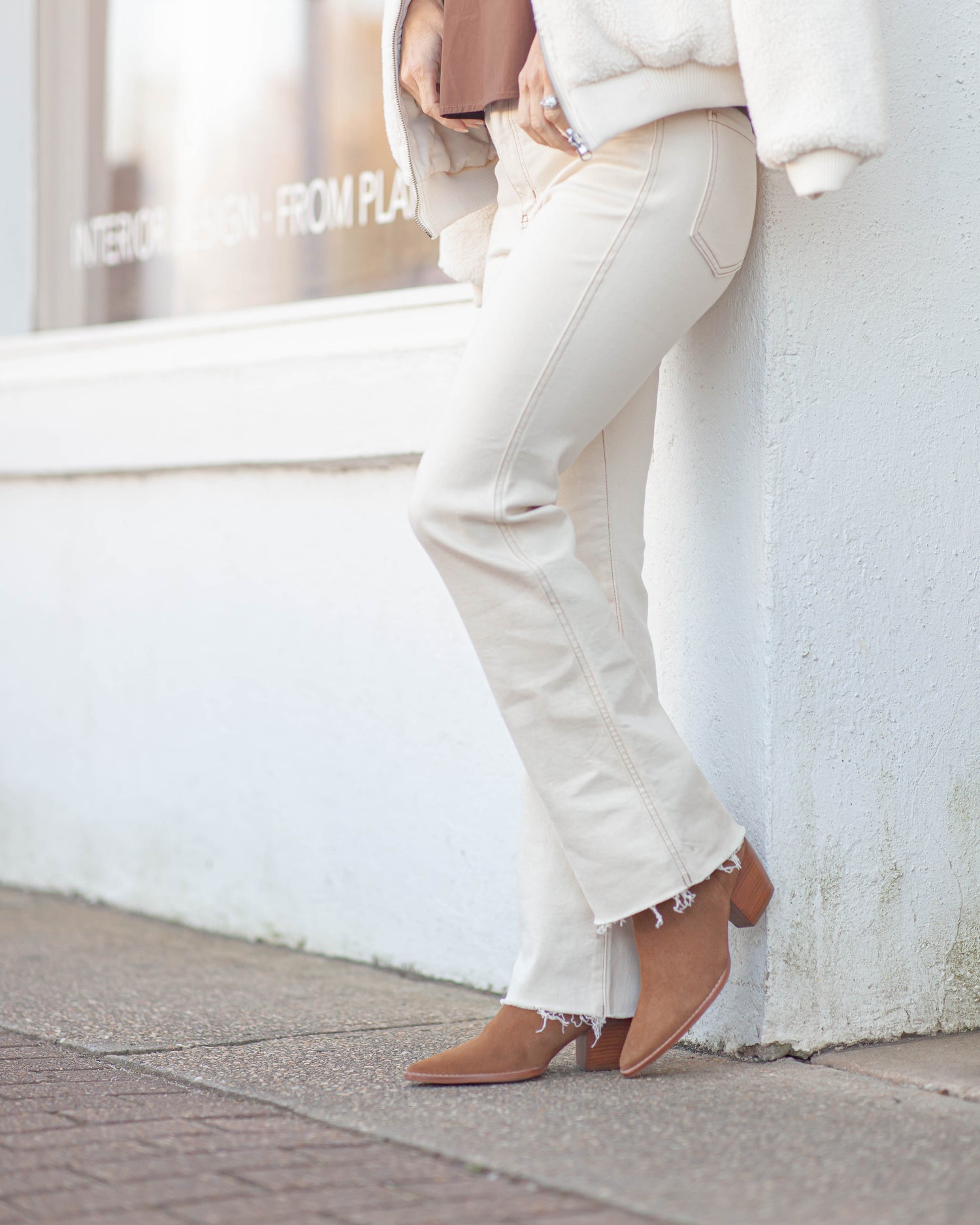 Soho Ankle Flare Jeans-Oat Milk