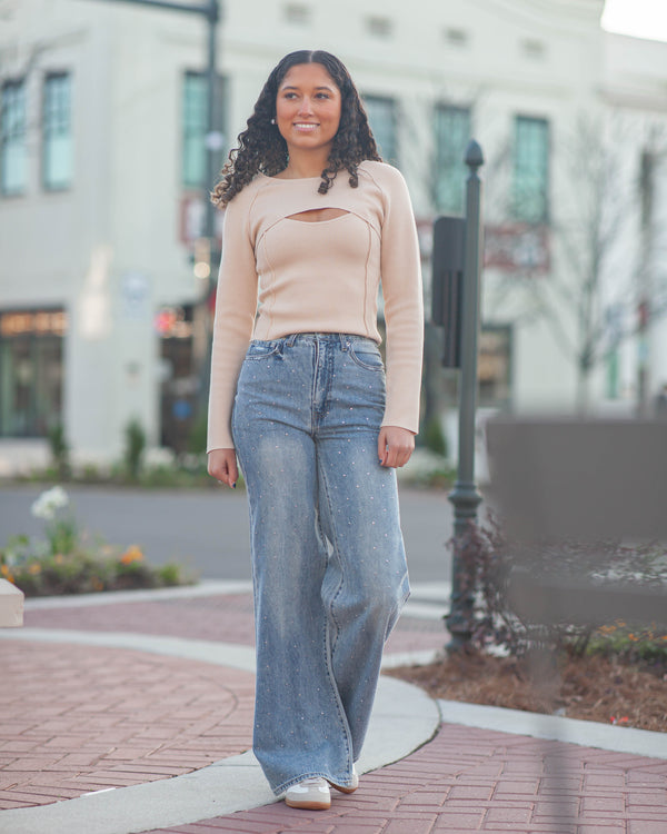 Elizabeth Cropped Sweater Set-Ivory