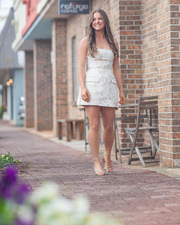 Bethany Strapless Romper-White